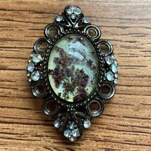 Dried Floral Costume Jewelry Brooch